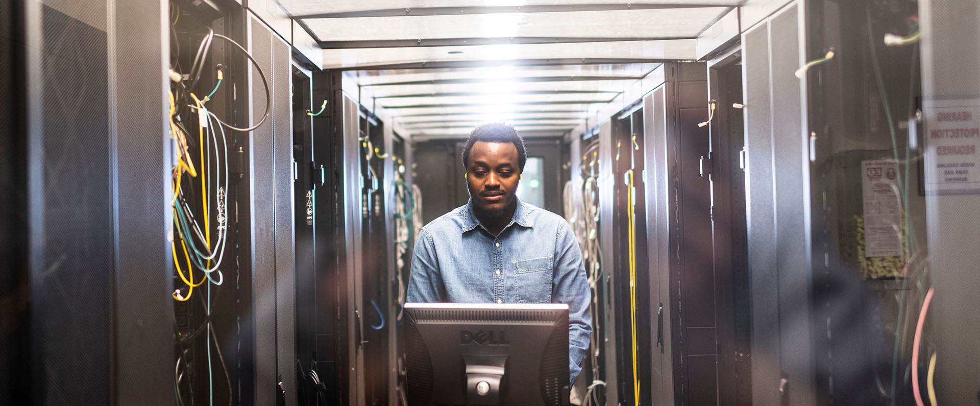 IT Professional, Emile, working in the Discovery Server Rooms