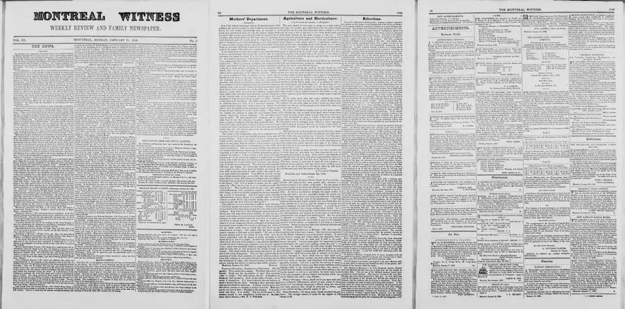 Newspaper spread
